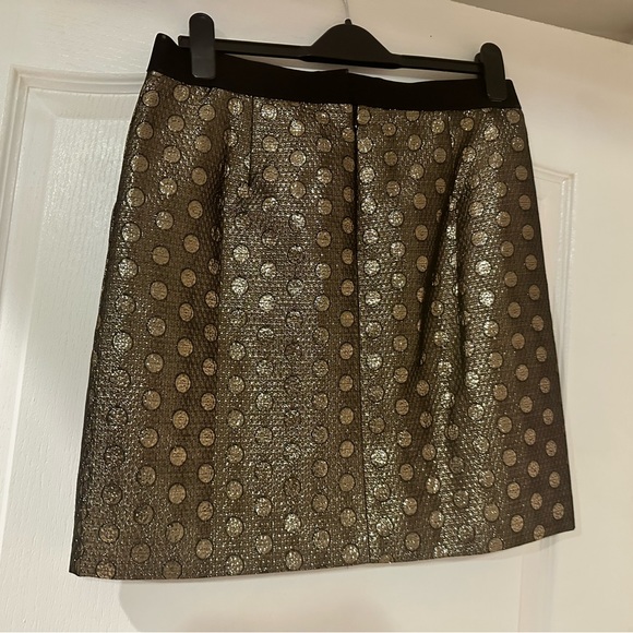 J.Crew gold metallic mini skirt mod vibes - Picture 2 of 3